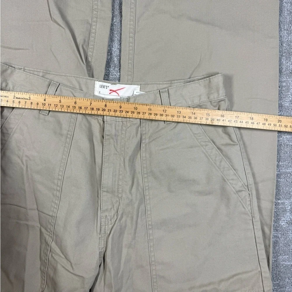 Levis Mens Straight Leg Khaki Trouser Pants Tan Size 34x34